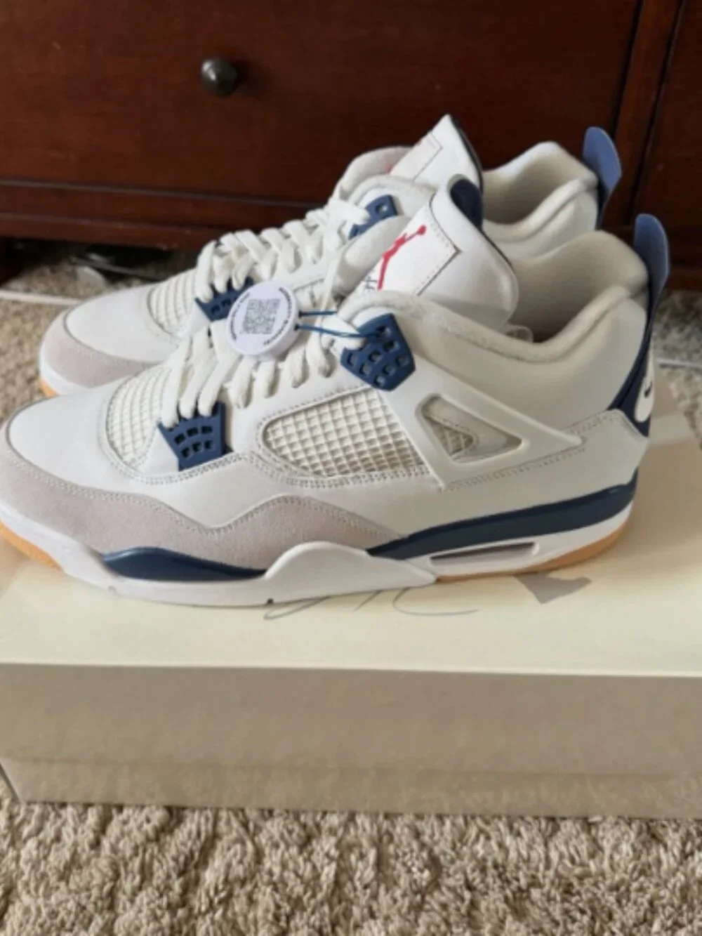 AIR JORDAN 4 RETRO SP WHITE NAVY BRAND NEW